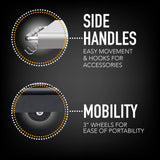 Kenmore 3-Burner Propane BBQ Grill, 30,000 BTUs Gas Grill with Cast Iron Cooking Grates, Folding Side Tables & Wheels, Outdoor Grill with Tool Hooks, Black Kenmore