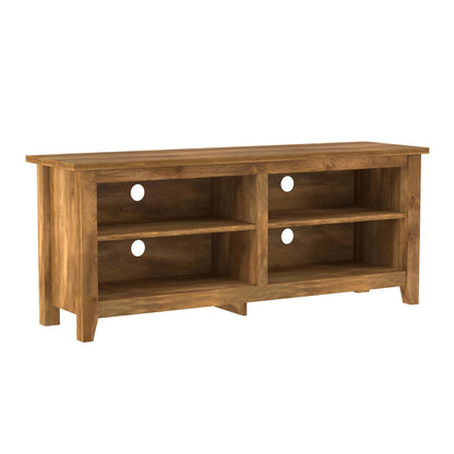 Walker Edison Wren Classic 4 Cubby TV Stand for TVs up to 65 Inches, 58 Inch, Barnwood - WoodArtSupply