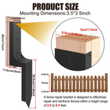 Codesteel Thickened Fence Post Repair Kit, 3.6"x3.6" Ground Spike Anchor, 2 Pack Heavy Duty Steel Repair Stakes for Wooden Posts Codesteel