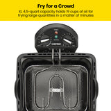 Chefman 4.5 Liter Deep Fryer w/Basket Strainer, XL Jumbo Size, Adjustable Temperature & Timer, Perfect for Fried Chicken, Shrimp, French Fries, Chips & More, Removable Oil-Container, Stainless Steel Chefman