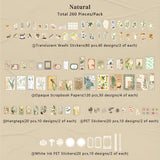 Teniinet 260 PCS Vintage Scrapbooking Supplies Aesthetic Journaling Kit,Large Collection for Bullet Junk Journals,Arts Craft Collage,Ephemera Adults,Beginners,Girls Teenage School Style(Natural) Teniinet