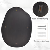 HARRITPURE Irregular Wall Mirror 26"x40" Black Asymmetrical Bathroom Mirror Wood Framed Modern Decorative Vanity Mirrors for Bedroom Living Room Entryway HARRITPURE