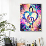YOUSHIHA Music Notes Diamond Painting Kits for Adults,DIY 5D Musical Instrument Diamond Art Full Drill for Adult,for Beginner Home Wall Decor Gift 8x12 Inch YOUSHIHA