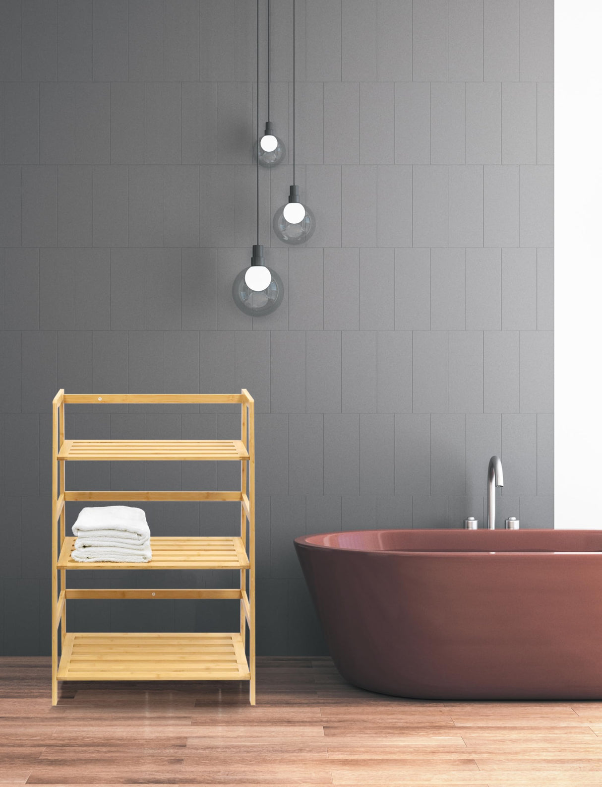 RoyalHouse Bamboo 3-Tier Bookcase, Storage Rack, Plants Stand Display Shelf, Perfect Multi-Functional Book Shelf and Storage Rack for Living Room, Bedroom, Kitchen, Office RoyalHouse