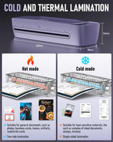 Laminator Machine 13 Inch Wide Thermal Lamination 9 in 1 Cold Hot A3 Laminating Machine for Teacher Personal, 60s Warm-Up No Jam laminator Machine 11x17 with 30 Laminating Sheets for Home Office Use Qfun