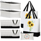 Wesiti 28 Piece Blank Canvas Tote Bag and Makeup Bag Bulk Plain Cotton Tote Bag with Handle Cosmetic Pouch with Zipper Reusable Grocery Bag for DIY Sublimation Embroidery Craft Wedding Christmas Gift Wesiti