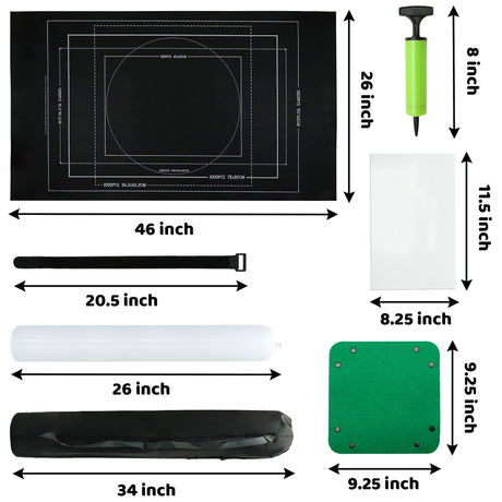 Portable Puzzle Mat Roll Up - with 9 Glue Sheets, Sorting Trays, Hand Pump, Inflatable Tube, and Storage Bag - Perfect for Kids and Adults (Black, 1500pcs) FELIZROCA