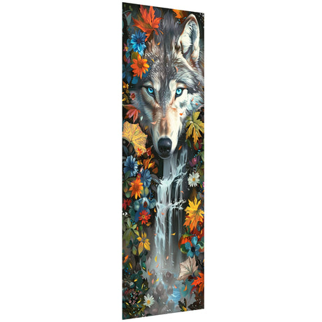 Kaliosy 5D Wolf Diamond Art Kits for Adults, DIY Large Size Animals Flowers Diamond Painting Full Round Drill Crystal Art - Craft Cross Stitch Embroidery for Home Wall & Office Decor 11.81x31.5 inch Kaliosy
