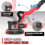 Drywall Sander, Electric Drywall Sander with Vacuum Dust Collection 7.33-Amp 880W, Floor Sanders 5 Variable Speed 1000-2100RPM with LED Light, 18Pcs Sanding Discs & 2Pcs Grid Sandpaper, Dust Mask—Red Revvstark