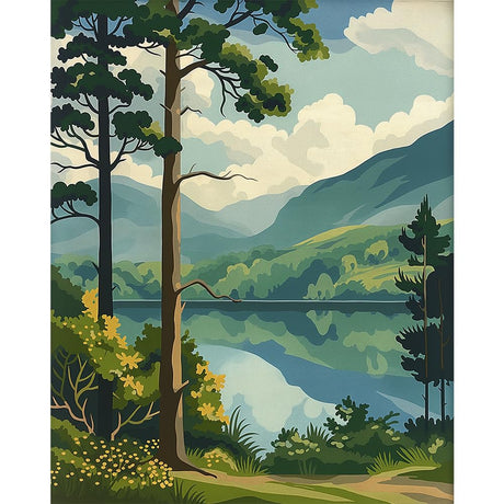 Natuyalo Paint by Numbers Kit for Adults - Forest Landscape Paint by Number on Canvas Without Frame, DIY Acrylic Painting for Ideal Gift Home Wall Decor (16x20 Inch) Natuyalo