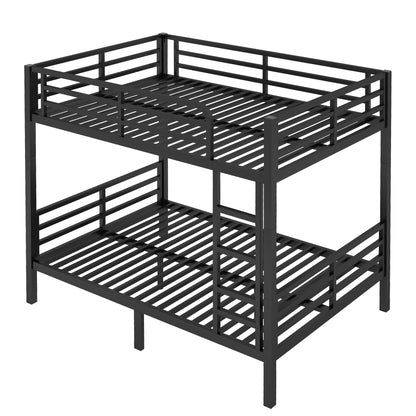 JIJIWANG Metal Full Over Full Bunk Bed for Teens and Adults,Space-Saving/Noise Reduced/No Box Spring Needed, Black