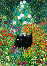 DIY Diamond Painting Art Kit for Adults, 5D Diamond Painting Kits, Diamond Painting Kit, Diamond Art - Flowers and Black Cats, Cat Diamond Painting,Home Wall Decoration [11.8x15.7 inches] ARPADAMO