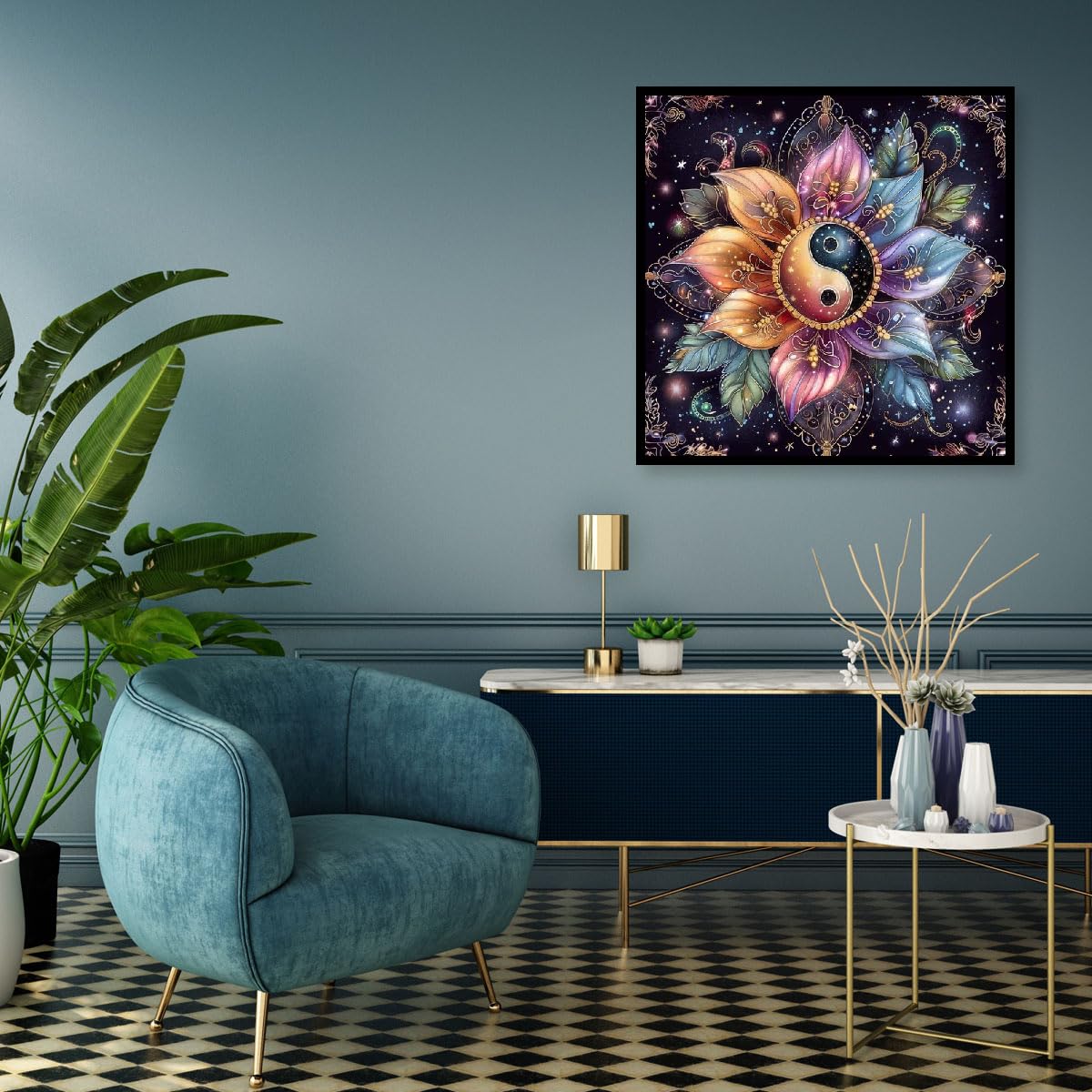 MOMDEDP Mandala Diamond Painting Kits for Adults, 5D Flower Full Drill Diamond Art, DIY Mandala Diamond Art Kit Gem Art for Home Wall Decor 12 X12in Animal MOMDEDP