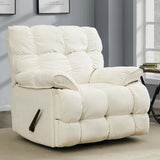 Pationate Oversized Rocker Recliner Chair,Manual Swivel Rocker Recliner for Living Room,Overstuffed Extra Wide Rocking Recliners Soft with Breathable Soft Fabric，Up to 350lbs (Manual, White) Pationate