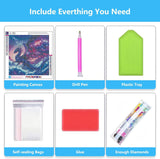 Axquilon Dragon Diamond Art Painting Kits for Adults-Round Full Drill Dragon Diamond Painting Kits for Beginners-DIY 5D Diamond Gem Art Kits for Adults for Gift Home Wall 14x14in Axquilon