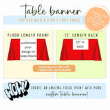 Get Snappin Table Runner, White 100% Polyester Sublimation Blanks, Screen Print Blank, Table Decor, Party Decor, Vendor Booth, Blank Banner (2' x 6', 1pc) Get Snappin