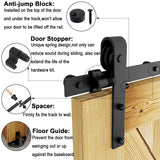CCJH 6.6ft Sliding Barn Door Hardware Kit Heavy Duty for Single Wood Door (J Shape) CCJH