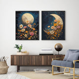 2 Pack Paint by Numbers Kit for Adults Beginner, Moon Flowers Adult Paint by Number Kits on Canvas, DIY Acrylic Number Painting for Adults for Home Decor Gift 16x20 Inch Possoco