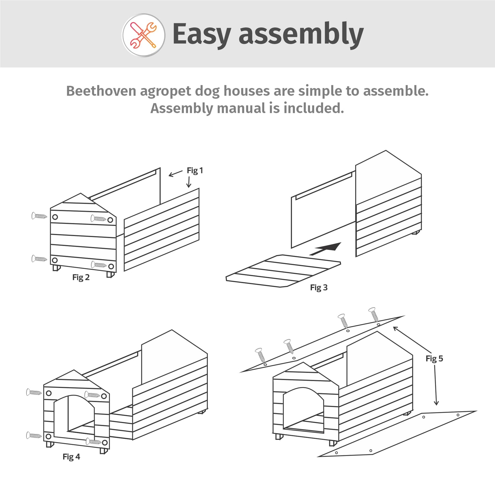 Beethoven Agropet Outdoor and Indoor Dog House, Cozy Wooden Pet Shelter for Dogs, Puppy, Cats, Dog Cave with Elevated Floor (Cherry Wood, Medium N4) - WoodArtSupply