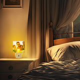 Tujoe 6 Pcs Valentine's Day Night Light Plug in Night Light Sublimation Plug into Wall with Light Sensor Flat Acrylic White LED Nightlight Craft for Wedding Bedroom Hallway Stairs Decor(Square) Tujoe