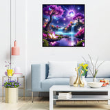 Lophomie Diamond Art Kits for Adults, 5D DIY Purple Landscape Diamond Painting Kits for Adults Beginners, Diamond Dots Kits Gem Arts Crafts for Home Wall Decor 14x14 Inch Lophomie