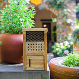 TOOBEETT Mason Bee House Wax Coated Mason Bee Hive Wooden Insect Hotel Carpenter Bee House for Outdoors Attracts Peaceful Bee Pollinators to Your Garden TOOBEETT