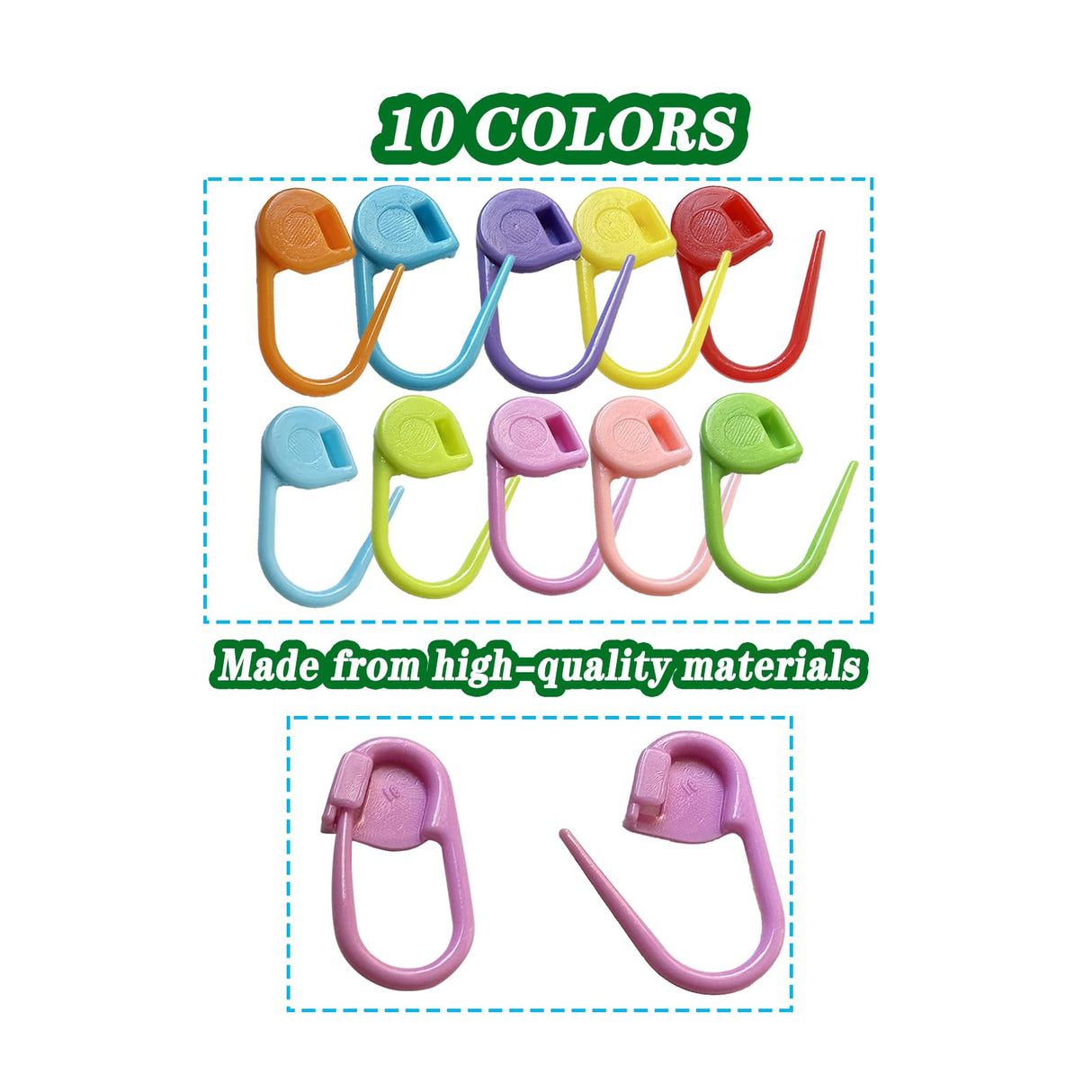 Meikeer 150 Pieces Knitting Crochet Locking Stitch Markers Stitch Needle Clip Counter 10 Colors (Color Ship Randomly) Meikeer