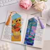 icceemee 4 pcs Oil Painting Themes Diamond Painting Bookmarks, DIY Diamond Art Kits for Adults, Book Corner - Protecting Bookmark Craft Supplies Kits for Book Lovers (Oil Painting) icceemee