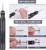 HOTROSE Electric Engraving Pen with 37 Bits, USB Rechargeable Cordless Engraving Machine, Portable DIY Rotary Engraver for Jewelry Wood Glass Stone Carving (Black) Hotrose