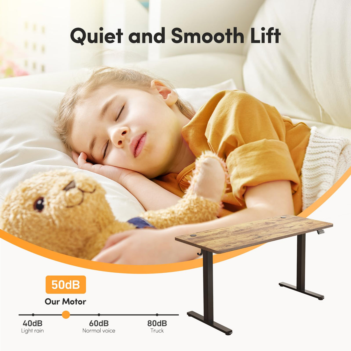 FEZIBO Electric Standing Desk Adjustable Height, 40 x 24 Inch Sit and Stand Desk, Home Office Desk, Ergonomic Workstation Computer Desk, Rustic Brown FEZIBO