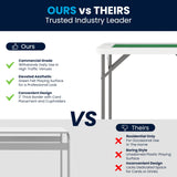 Flash Furniture Silas 34.5" Square Folding Card Table with Felt Green Surface and Cup Holders, Portable Folding Game Table for 4 Players, White/Green Flash Furniture