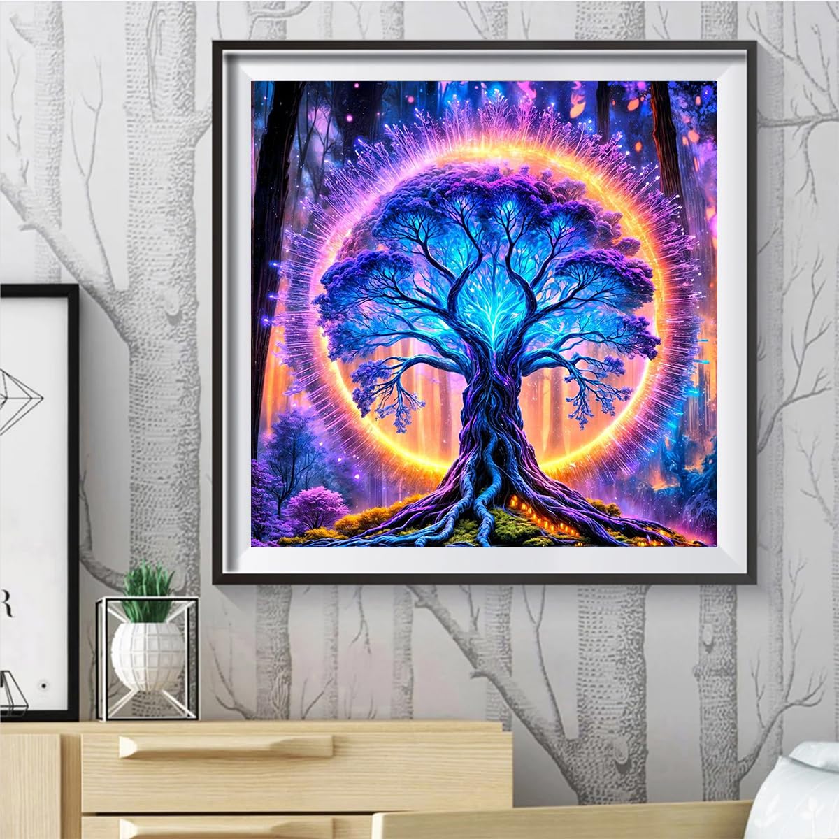 Ekuxom Tree of Life Diamond Art Kits for Adults, 5D Diamond Painting Kits for Adults Beginners, DIY Round Drill Diamonds Gem Art for Crafts Home Wall Decor 14x14inch Ekuxom