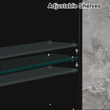 Medicine Cabinet with Mirror 16 x 30 Inch,Black Bathroom Mirror with Storage,Vanity Mirror with Storage,Metal Framed Arched Bathroom Cabinet Surface Mount with 3 Adjust Shelves Generic