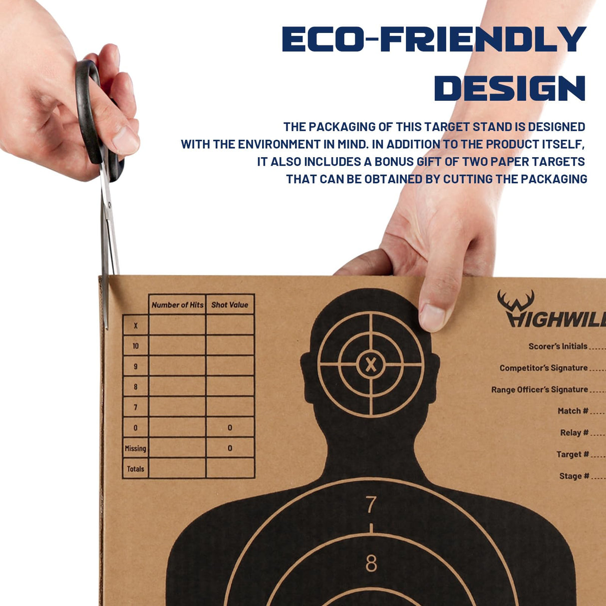 Highwild Adjustable Target Stand Base for Paper Shooting Targets Cardboard Silhouette - H Shape - USPSA/IPSC - IDPA Practice - Upgraded Version (1 Highwild