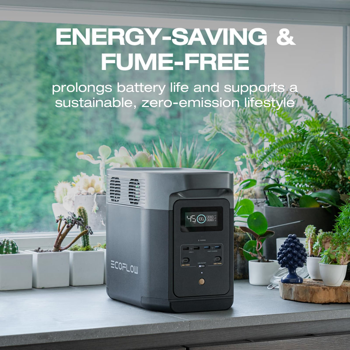 EF ECOFLOW Portable Power Station DELTA 2, 1024Wh LiFePO4 (LFP) Battery, 1800W AC/100W USB-C Output, Solar Generator(Solar Panel Optional) for Home Backup Power, Camping & RVs EF ECOFLOW