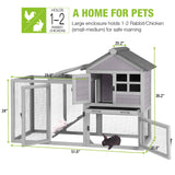 GUTINNEEN Rabbit Hutch Chicken Coop Expandable Indoor Bunny Cage Outdoor Guinea Pig Cage with Run 51.6" L GUTINNEEN