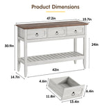 Maupvit Rustic Entryway Table with Large Storage Space, Farmhouse Feel Console Table for Entryway, Sturdy & Reliable Structure Sofa Table, Easy to Assemble Entry Table Maupvit