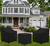 SIRUITON 3 Piece Outdoor Veranda Patio Garden Furniture Cover Set with 420D Durable and Water Resistant Fabric,Fit for Outdoor Wicker Patio Furniture Sets/Rattan Chair Conversation Sets-Balck SIRUITON