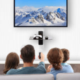 WALI Floating Entertainment Center Shelves, Holds Up to 17.6lbs, TV Shelf with Strengthened Tempered Glasses for DVD Players, Cable Boxes, Games Consoles, TV Accessories (CS201B), 1 Shelf, Black WALI