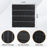 Neoaider 9PCS Plastic Interlocking Decking Tiles 12" x 12", Waterproof Outdoor Flooring All-Weather, Patio Floor Decking Tile for Garden Porch Poolside Balcony Backyard, Dark Grey Neoaider