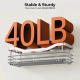 Orimade Shower Caddy Basket Shelf with 5 Hooks Adhesive Organizer Storage Rack Rustproof Wall Mounted Stainless Steel No Drilling for Bathroom, Toilet, Kitchen - 2 Pack Orimade