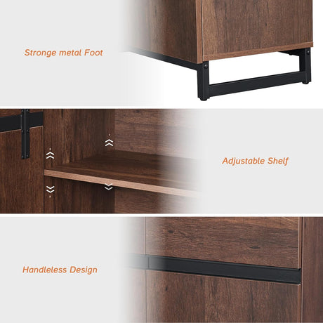 WAMPAT Modern TV Stand for TVs up to 120 inch, 4 in 1 Entertainment Center TV Console with Adjustable Shelves and Metal Base for Living Room,Bedroom,Brown WAMPAT