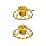 Home Heritage Electric 360 Degree Rotating Artificial Holiday Tree Metal Stand for Trees up to 9 Feet Tall with Power Button, Gold (2 Pack) Home Heritage