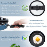 Moss & Stone 2.3 Quart Micro Pressure Cookware with Detachable Handle And One-Hand Operating Glass Lid, Pressure Canner Stovetop & Induction Cookware, Micro-Pressure Cooking Pot Nonstick Moss & Stone