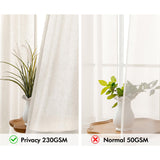MIULEE Non-See-Through Privacy Linen Curtains 2 Panels, Light Filtering Window Curtains Farmhouse Textured Back Tab Semi Sheer Drapes for Bedroom Living Room, 52 x 84 Inches Long, Natural White MIULEE
