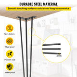 Happybuy Hairpin Table Legs 24" Black Set of 4 Desk Legs 880lbs Load Capacity (Each 220lbs) Hairpin Desk Legs 3 Rods for Bench Desk Dining End Table Chairs Carbon Steel DIY Heavy Duty Furniture Legs VEVOR
