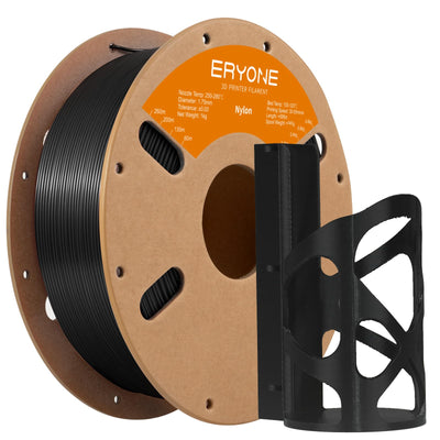 ERYONE Nylon Filament 1.75mm +/- 0.03mm, 3D Printer PA6 Filament 1kg (2.2LBS)/Spool, Fit Most FDM Printer, PA6 Black