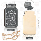Jetec 4-Piece Mason Jar Wall Hanging Plaque Set - Rustic Farmhouse Decor Signs - Bless This Home, Family, Together, Love, Life, Home, Forever - Wooden Wall Mount - Approx. 8.3 x 4.5 x 0.24 Inches Jetec