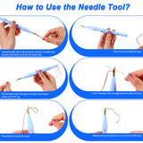 2 Pack Adjustable Felting Threader Needle Embroidery Punch Needle Pen Tool for DIY Handmade Art Crafts Embroidery Rug Stitching Applique Embellishment Tucnoeu