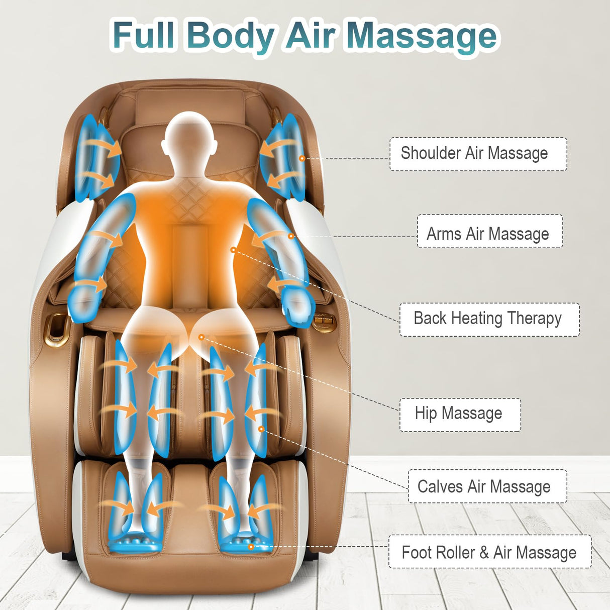 Giantex Full Body Massage Chair, Zero Gravity Shiatsu Massage Recliner with SL Track, Voice Control, Heat, Foot Roller, Thai Yoga Stretch, Airbags, 12 Auto Modes, 5 Manual Modes, Free Indoor Delivery Giantex